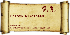 Frisch Nikoletta névjegykártya