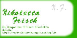 nikoletta frisch business card